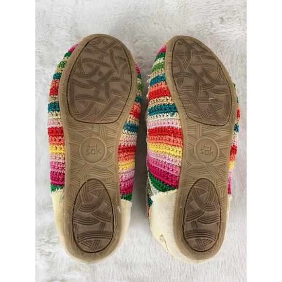 The Sak Womens Knitted Rainbow Striped Slip-On Loafers Size 6M - Picture 8 of 9
